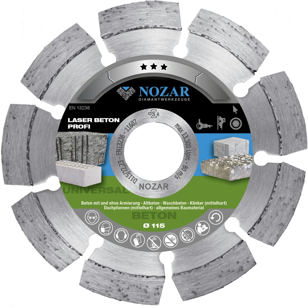 Nozar Diamant-Trennscheibe Beton Universal 10 230 mm von Nozar