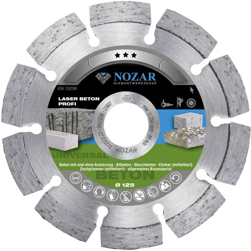 Nozar Diamant-Trennscheibe Laser Beton Profi 125 mm von Nozar