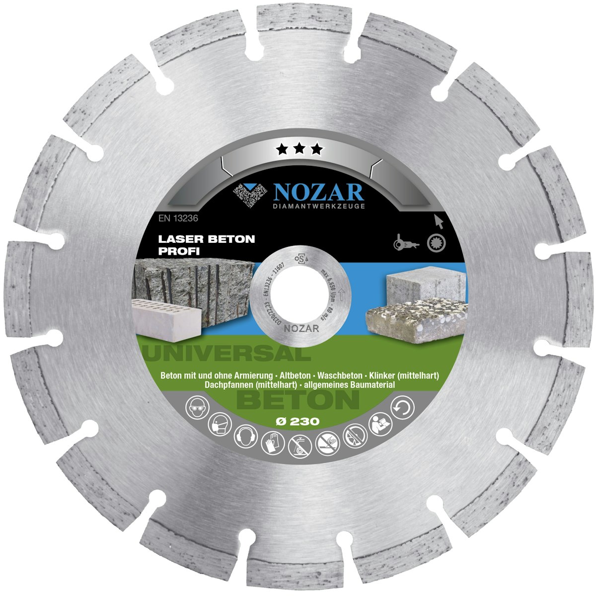 Nozar Diamant-Trennscheibe Laser Beton Profi 230 mm von Nozar