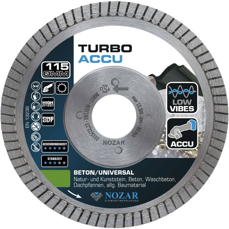 Nozar Diamant-Trennscheibe Turbo ACCU 115 mm von Nozar