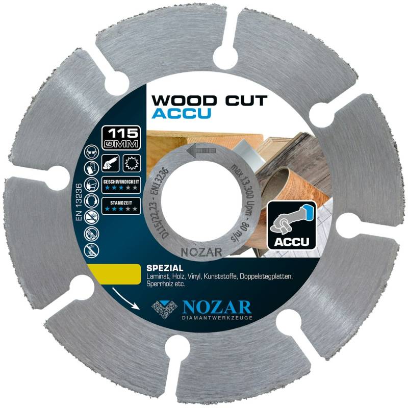Nozar Hartmetall-Trennscheibe Wood Cut ACCU 115 mm von Nozar