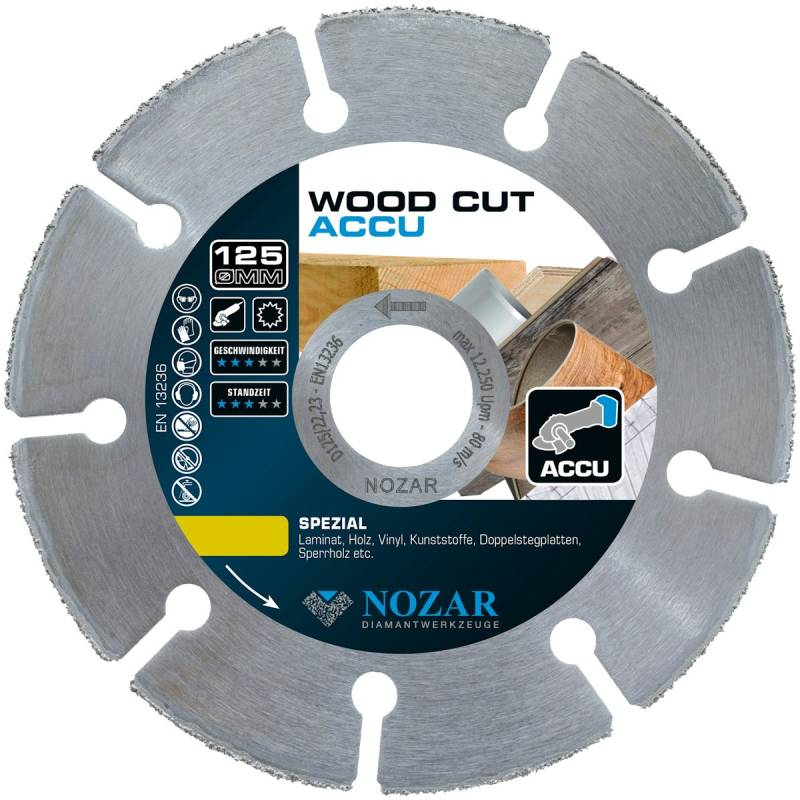 Nozar Hartmetall-Trennscheibe Wood Cut ACCU 125 mm von Nozar