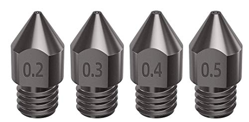 Nozzleboss 3D Drucker Nozzle 0,4mm MK8 1stk gehärtet Stahl Extruder Düse M6 0,2-0,5mm Hotend PLA Anet (0,4mm) von Nozzleboss