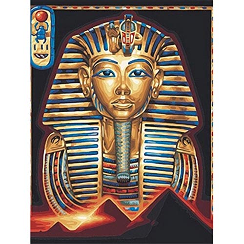 Diamond Painting Set Mosaik Bild Diamant Malerei Stickerei Handarbeit Basteln 5D Diamond DIY Pharao von Ägypten Stickerei Painting Diamond Dekoration Für Home Wall Décor D2580-45x45cm von Nppipo