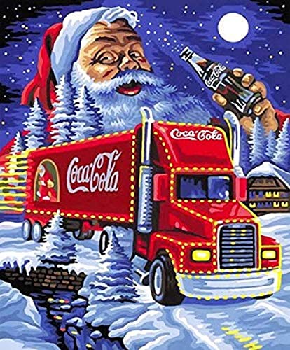 Nrxue 5D Diamantmalerei DIY Full Drill Strasssteine, Weihnachtsmann Coca Cola Truck, Farbe mit Diamanten Crystal Diamond Art Kits (Truck)-40 x 50 cm (16 x 20 Zoll) von Nrxue