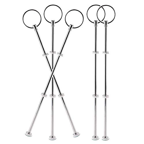 Nsiwem 5 Set Etageren Stangen Set Mittellochausstech Silber(Platte Nicht enthalten) Metallstangen Etagere Bausatz Stangen für 2 bis 3 stufige Etagere Tortenständer(Round) von Nsiwem