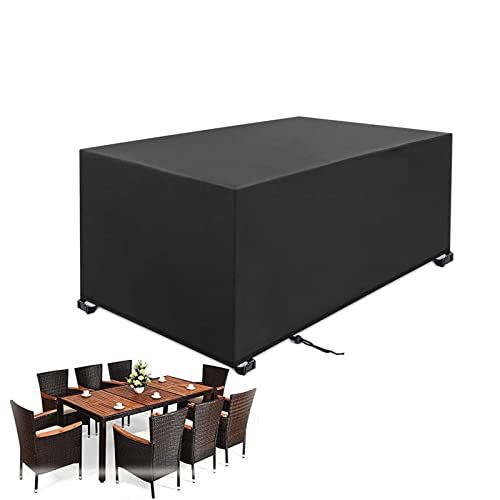 Abdeckung für Gartenmöbel 145x94x105cm Rechteckig Gartenmöbel Abdeckung Schneeschutz Wasserdicht Staubdicht Anti-UV Atmungsaktives Schwarz 600D Oxford Gewebe Schutzhülle 57''L x 37''W x 41''H von Nsodinevus