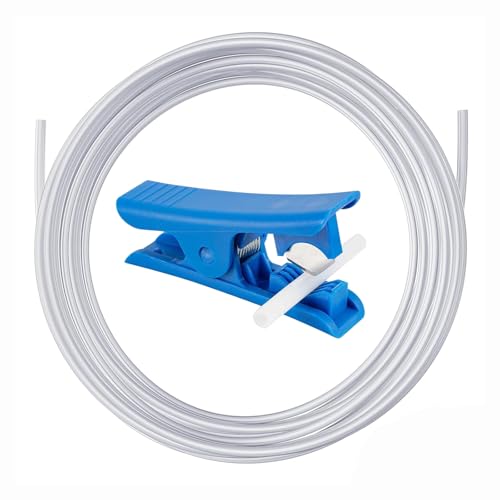 Nssnlur 5M PTFE Schlauch mit Rohrschneider 2mm ID × 4mm OD, Weiß PTFE Teflon Tube 1,75 mm 3D Drucker Filament Teflonschlauch Kit für Ender 3/Ender 3 V2/3 Pro/5/CR-10/10S für Anycubic Kobra 3/S1 Combo von Nssnlur