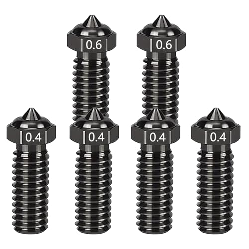 Nssnlur 6 Stück Hardened Steel Nozzle für QIDI Q1 Pro/X-Plus 3/X-SMART3/X-MAX3, Düse Gehärtetem Stahl 4Pcs 0.4mm, 2Pcs 0.6mm Extruder Hotend Nozzles für QIDI 3D Drucker Nssnlur 6 Stück Hardened Steel Nozzle für QIDI Q1 Pro/X-Plus 3/X-SMART3/X-MAX3, Düse Gehärtetem Stahl 4Pcs 0.4mm, 2Pcs 0.6mm Extruder Hotend Nozzles für QIDI 3D Drucker von Nssnlur