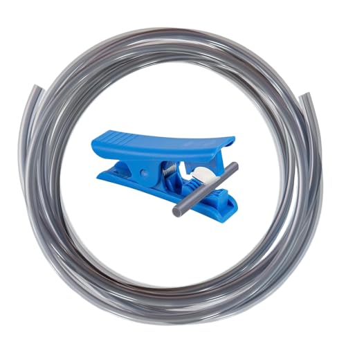 Nssnlur 5M Grey PTFE Schlauch mit Rohrschneider ID 2.5mm×OD 4mm, PTFE Tube Teflonschlauch für Bambulab A1/A1 Mini/P1P/P1S/X1C/H2D für Anycubic Kobra 3/Kobra S1 für Creality K1/K1 Max/Ender 3 V3 von Nssnlur