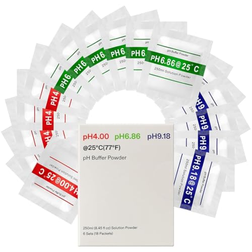 Nsssunnre 18er-Packung Pufferlösungspulver für PH-Meter, PH 6,86/4,00/9,18, PH-Pufferpulver für Präzise und Einfache Kalibrierung Des PH-Testers von Nsssunnre