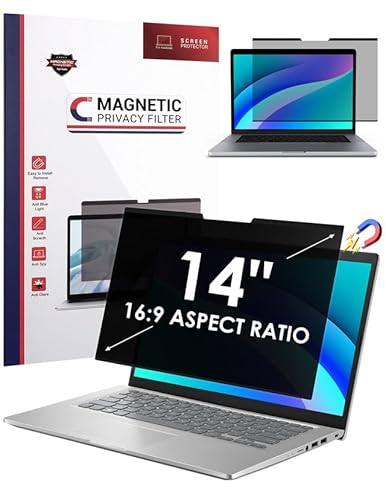 Nsyee Magnetischer Blickschutzfilter Blickschutzfolie für 14 Zoll Laptop, Sichtschutzfolie Laptop Sichtschutz Abnehmbarer Anti Blaulicht Sichtschutzfilter Blendschutz 14 Zoll 16:9(310x174mm) von Nsyee