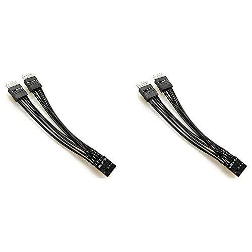 Ntcpefy Audio-Verlängerungskabel HD Hauptplatine Splitter A Y 9 Pin 1 Buchse A 2 Stecker für PC DIY 10 cm, 2 Stück von Ntcpefy