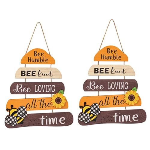 Ntcpefy Typ B Haustürdekoration, Bee Kindness Bee Happy Thanksgiving Biene Willkommensschild Haustürdekoration von Ntcpefy