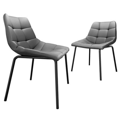 Ntiibcuy Esszimmerstühle, Stühle Esszimmer mit Rückenlehne, Küchenstühle Modern, Max. Tragfähigkeit 180KG, PU Kunstleder Polsterstuhl für Esszimmer, Küche (2, Grau, überdimensioniert) von Ntiibcuy