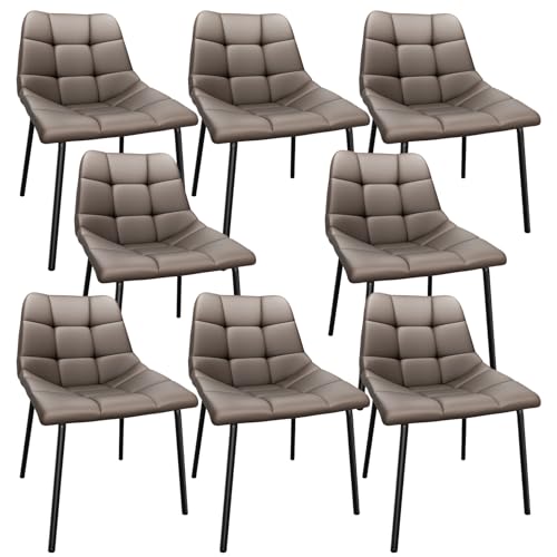 Ntiibcuy Esszimmerstühle, Stühle Esszimmer mit Rückenlehne, Küchenstühle Modern, Max. Tragfähigkeit 180KG, PU Kunstleder Polsterstuhl für Esszimmer, Küche (8, Braun, überdimensioniert) von Ntiibcuy