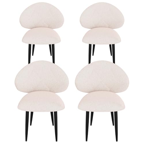 Ntiibcuy Gepolsterte Esszimmerstühle 2er Set, Moderne Stühle Esszimmer Bequeme Verbreiterte Rückenlehne Küchenstühle mit Metallfüßen (4, Rosa, überdimensioniert) von Ntiibcuy