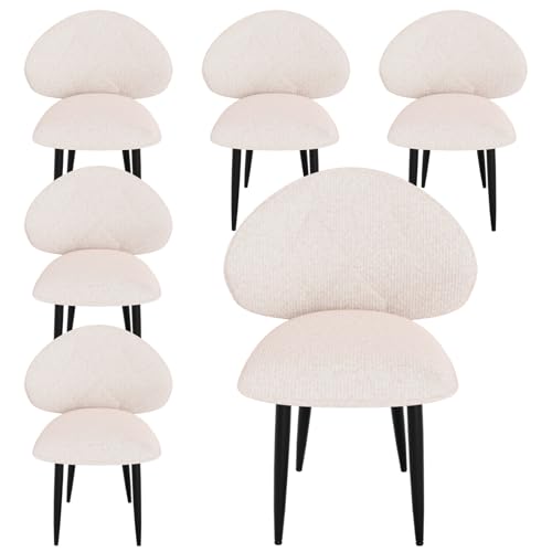 Ntiibcuy Gepolsterte Esszimmerstühle 2er Set, Moderne Stühle Esszimmer Bequeme Verbreiterte Rückenlehne Küchenstühle mit Metallfüßen (6, Rosa, überdimensioniert) von Ntiibcuy