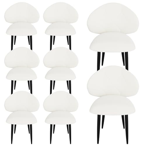 Ntiibcuy Gepolsterte Esszimmerstühle 2er Set, Moderne Stühle Esszimmer Bequeme Verbreiterte Rückenlehne Küchenstühle mit Metallfüßen (8, Beige, überdimensioniert) von Ntiibcuy