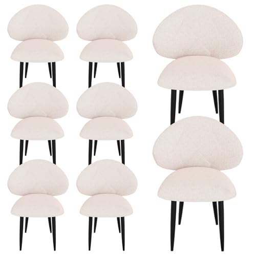 Ntiibcuy Gepolsterte Esszimmerstühle 2er Set, Moderne Stühle Esszimmer Bequeme Verbreiterte Rückenlehne Küchenstühle mit Metallfüßen (8, Rosa, überdimensioniert) von Ntiibcuy