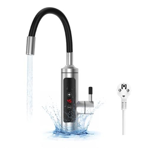 Elektrischer Wasserhahn mit Durchlauferhitzer, 3000W 360° Schwenkbar Küchenarmatur Armatur mit integriertem Durchlauferhitzer Wasserhahn Temperaturanzeige elektrischer Wasserhahn küche von Ntmaichy