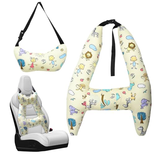Ntmaichy H-förmige Schlaf-Kopfstütze, Kinder-Reisekissen, Nackenkissen Auto, ergonomisch geformtes Nackenkissen, Reisekissen für Babys und Kleinkinder für Autositze, unterstützt Körper und Kopf von Ntmaichy