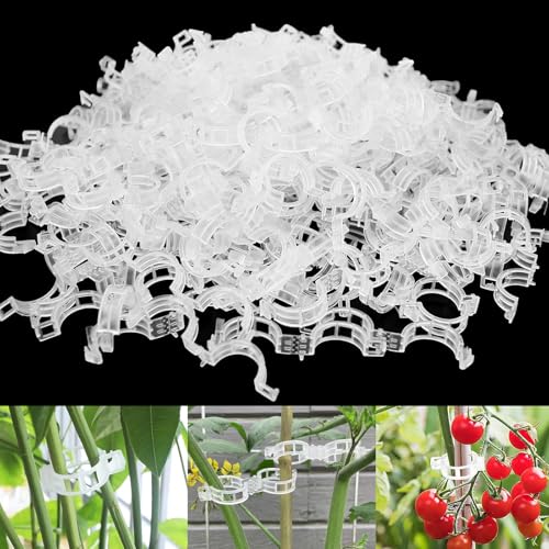 Ntwdby 500 Stück Pflanzenclips, Pflanzenklammern Tomatenclips, Pflanzenclips für Kletterpflanzen, Pflanzenstützclip für Tomaten, Gurken, Blumen, Peas, Paprika und andere Rankpflanzen von Ntwdby