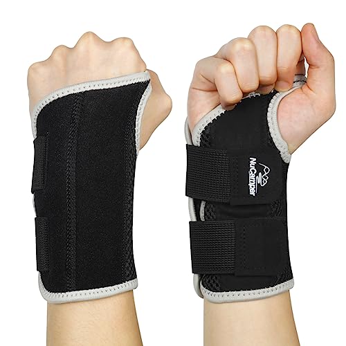 NuCamper Atmungsaktive Handgelenkstütze Handgelenk Bandage Mit Metallschiene-Stabilisator Männer Frauen Handgelenkbandage Verstellbare Handgelenkschiene für Arthritis, Sehnenentzündung, Verstauchung von NuCamper
