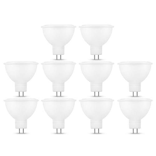 NuLoXx 10er Pack LED-Spot MR16 5W/840 4000K GU5.3 12V, neutralweiß, 450 Lumen, ersetzt 35W, 100° Abstrahlwinkel, 25.000 Stunden von NuLoXx