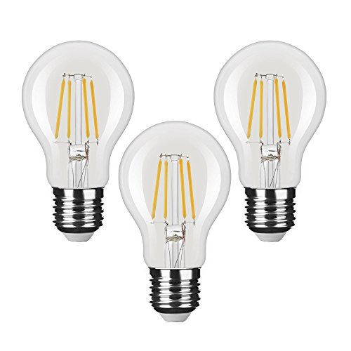 NuLoXx 3er Pack LED Filament Bulb A60 E27 7W/827 2700K warmweiß, 760 LM, AC 220-240, 360° Abstrahlwinkel von NuLoXx