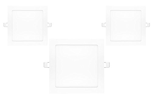 NuLoXx 3er Pack LED Panel Square 18W/727 2700K warmweiß 1200LM AC 80…260V, 120° Abstrahlwinkel, Einbau-Deckenleuchte quadratisch ersetzt 40 Watt, Herstellergarantie: 2 JAHRE!! von NuLoXx