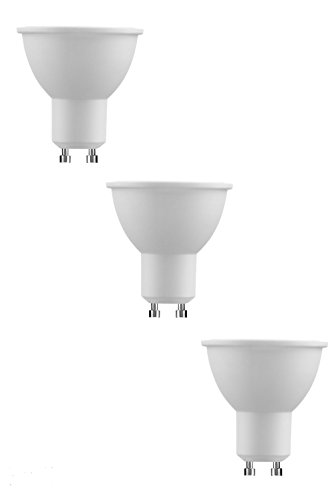 NuLoXx 3er Pack LED-Spot Alu-Kunststoff 3W/860 6000K GU10 kaltweiß (Tageslicht), 250lm, AC 220-240V, 110° Abstrahlwinkel von NuLoXx