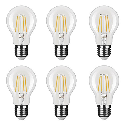 NuLoXx 6er Pack LED Filament Bulb A60 E27 8W/827 2700K warmweiß DIMMBAR, 1055 LM, AC 220-240, 360° Abstrahlwinkel von NuLoXx