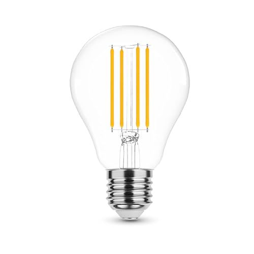 NuLoXx LED Filament A70 Bulb 15W/827 E27, 2700K warmweiß klar dimmbar, 2000 Lumen, ersetzt 125W, 360° Abstrahlwinkel, AC 220-240V, 35.000 Stunden, LED-Birne, LED Glühbirne von NuLoXx