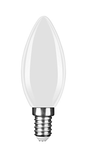 NuLoXx LED Filament Kerzenlampe matt/frosted/milky C35 E14 4W/827 2700K warmweiß, 400 LM, AC 220-240, 360° Abstrahlwinkel von NuLoXx