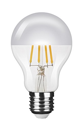 NuLoXx LED Filament Kopfspiegellampe A60 SILBER E27 4W/827 2700K warmweiß, 400 LM, AC 220-240, 320° Abstrahlwinkel von NuLoXx