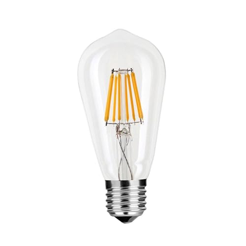 NuLoXx LED Filament ST58 4W/827 2700K E27 220-240V klar, warmweiß, 440 Lumen, ersetzt 40W, 360° Abstrahlwinkel, 35.000 Stunden, LED Vintage-Glühbirne von NuLoXx
