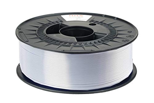 NuNus PLA Filament 1,75mm Made in Europe Premium Qualität in verschiedenen Farben 1Kg Rolle PLA 1,75mm für 3D Drucker, 3D Stift alle gängigen 3D Druckern (Silk Silber 1 Kg) von NuNus
