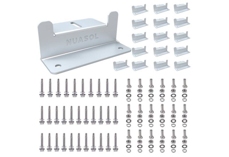 NuaSol Montagezubehör NuaFix 8x oder 16x Set Z-Winkel für Photovoltaik Solarmodule Montage (Set, 16 St) von NuaSol
