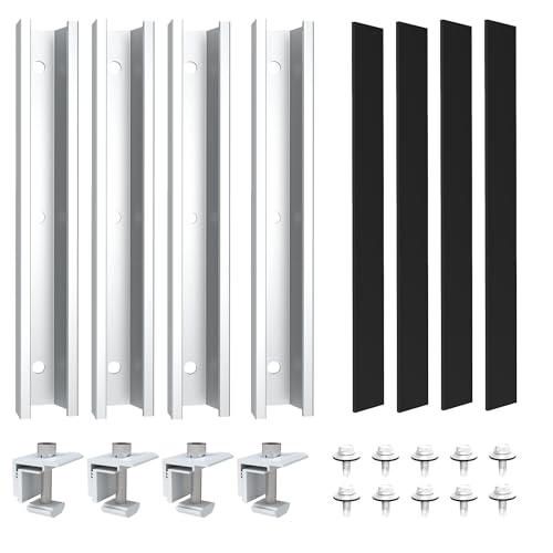 NuaSol PhotovoltaikTrapezblechdach Montageset Befestigung Solarmodul Halterung U-Profil 20cm Solarpanel Halterung mit Endklemme & Schrauben für 30 &35 mm Solarmodule geeignet NS-HE-TDM201 von NuaSol