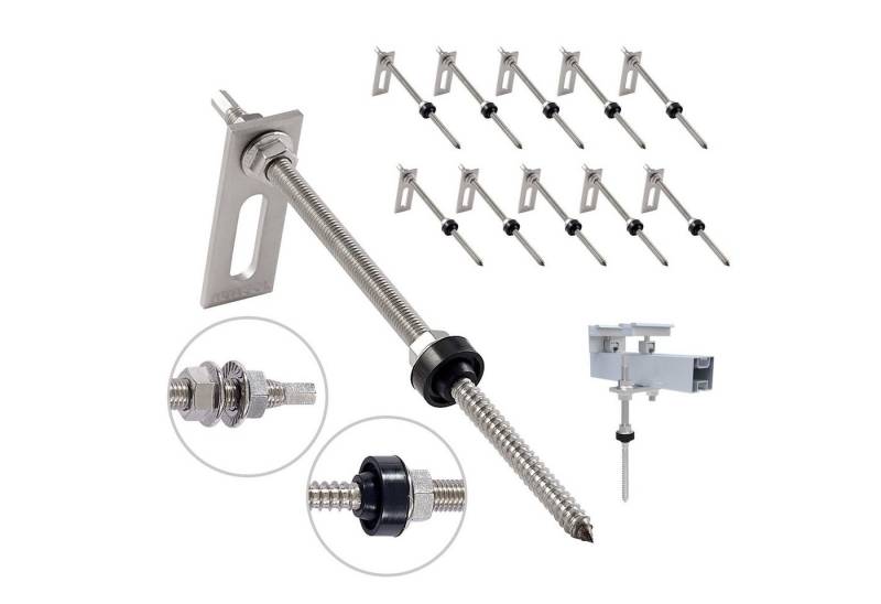 NuaSol Stockschraube mit Adapterblech 4er Pack oder 10er Pack, (Set, 10 St) von NuaSol
