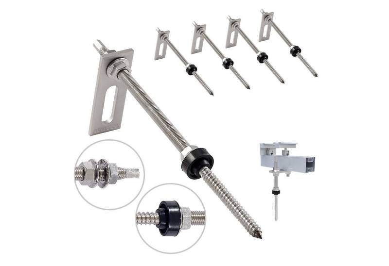 NuaSol Stockschraube mit Adapterblech 4er Pack oder 10er Pack, (Set, 4 St) von NuaSol