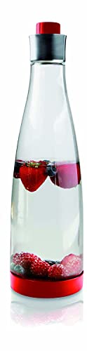 Nuance Multi Karaffe aus Glas und Edelstahl, 1 l, 32,5 cm x 9 cm x 9 cm, Rot von Nuance