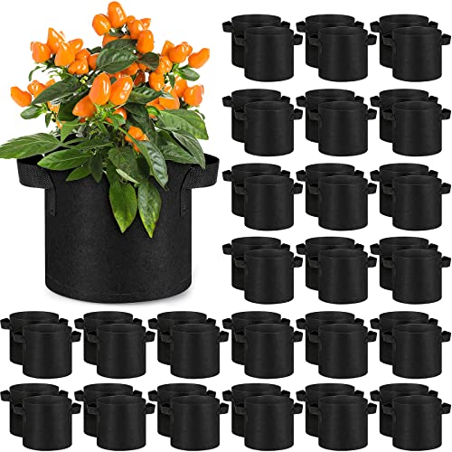 60 Packungen 2 Gallonen Wachstumsbeutel Bulk Belüftung Stoff Topf mit Griffen verdickte Vlies-Gartentaschen zum Anbau von Gemüse Heavy Duty Grow Töpfe Pflanztaschen Pflanzgefäße für Outdoor Indoor von Nuanchu