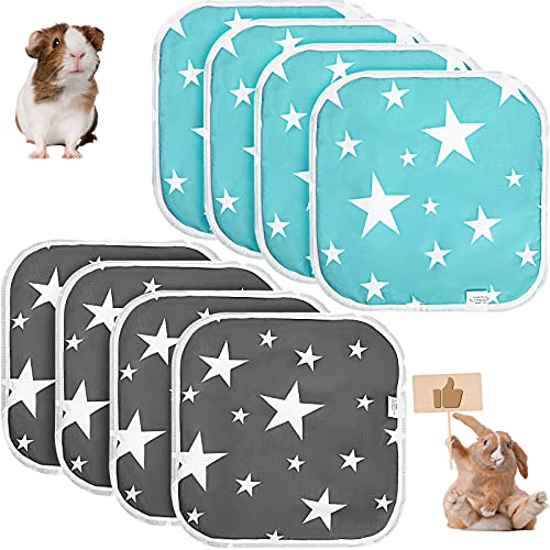 8 Stücke Meerschweinchen Käfig Einlagen Waschbare und Wiederverwendbare Kleintier Pee Pads Hochsaugfähige Hamster Einstreu Wasserdichte Haustier Training Pads für Kleintiere, 12 x 12 Zoll von Nuanchu