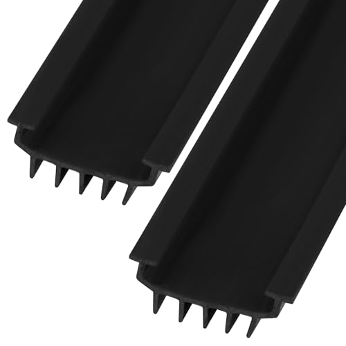 Nuanchu Hardware U-förmige Gummi-Türdichtung für Außen-/Haustüren, wetterfest und geräuschreduzierend, Zugluftstopper unter der Tür (91,4 cm, Schwarz, 2 Stück) von Nuanchu