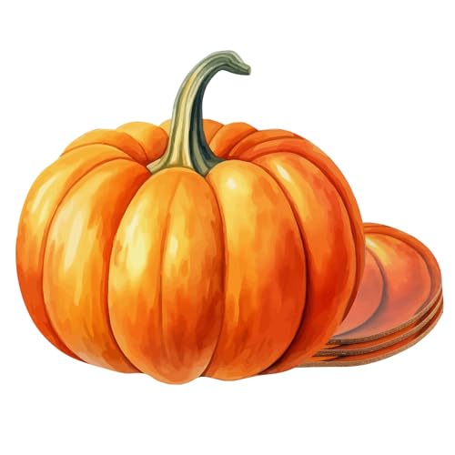 Nuanchu Set mit 4 Tischsets aus Kork, Herbstdekoration, für den Innenbereich, Bauernhaus, Ernte, Kürbisse, Tischsets für Party, Küche, Esszimmer von Nuanchu