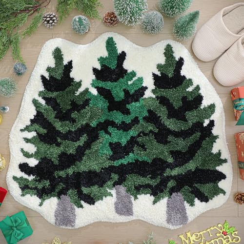 Nuanchu Weihnachts-Badematte, Dekoration, Weihnachtsbaum, Badezimmerteppich, rutschfest, waschbar, Badematten für Winter, Zuhause, Küche, Eingang, Dekoration, 65 x 76,2 cm Nuanchu Weihnachts-Badematte, Dekoration, Weihnachtsbaum, Badezimmerteppich, rutschfest, waschbar, Badematten für Winter, Zuhause, Küche, Eingang, Dekoration, 65 x 76,2 cm von Nuanchu