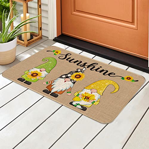 Sonnenblumenzwerge Fußmatte, rutschfest, Sonnenblumenzwerge, Teppich, Sonnenschein, dekorative Eingangstür aus Gummi, Tomte, für drinnen und draußen, dekoratives Zubehör, 60 x 40 cm Sonnenblumenzwerge Fußmatte, rutschfest, Sonnenblumenzwerge, Teppich, Sonnenschein, dekorative Eingangstür aus Gummi, Tomte, für drinnen und draußen, dekoratives Zubehör, 60 x 40 cm von Nuanchu
