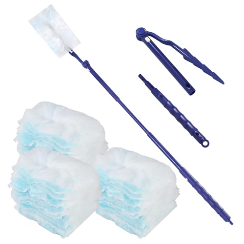 51 Stück für Swiffer Staubmagnet Nachfüllpack Set, Staubmagnet Nachfüllpack für Swiffer Staubmagnet mit 1 Handgriff,Schmutz Elektrostatischer Staubwischer für Haushalt, Schule von Nuangoo